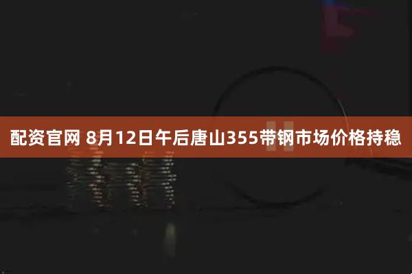 配资官网 8月12日午后唐山355带钢市场价格持稳